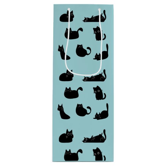 Grappige zwarte katten wijn cadeautas (Voorkant)