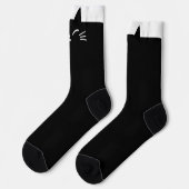 Grappige zwarte kattenhoofd Sokken (Links)