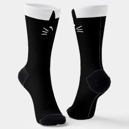 Grappige zwarte kattenhoofd Sokken