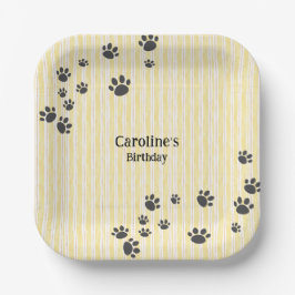 Grappige zwarte kattenpootjes Dierenvriend Verjaar Papieren Bordje