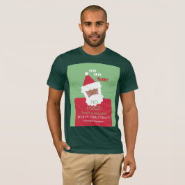 Grappige zwarte kerstman geen knuffels lelijke ker t-shirt