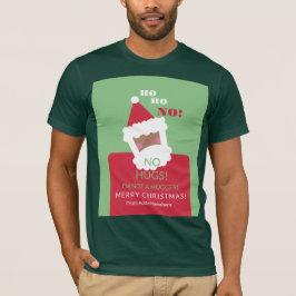 Grappige zwarte kerstman geen knuffels lelijke ker t-shirt