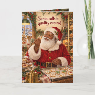 Grappige Zwarte Kerstman Kerst Koekje Kaart