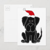 Grappige Zwarte Kerstmis van de Hond van Feestdagenkaart (Voorkant / Achterkant)