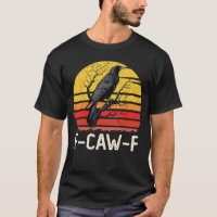 Grappige zwarte kraai gezicht zwarte vogel retro g