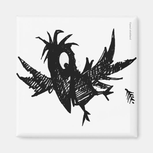 Grappige zwarte kraai magneet (Voorkant)