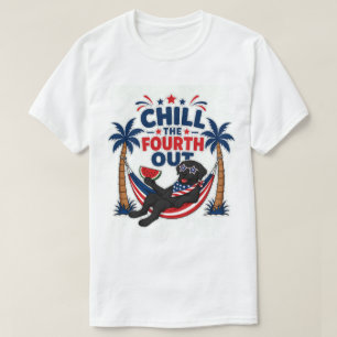 Grappige Zwarte Lab Chill de Vierde Patriottische T-shirt