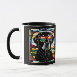Grappige Zwarte Lab Gekleurde Glas Koffiemok Mok