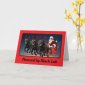 Grappige Zwarte Lab Kerst Vakantie Kaart (Gele Bloem)