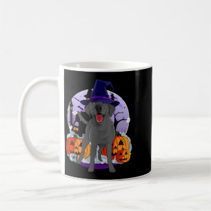 Grappige Zwarte Lab Labrador Hond Halloween Heks Koffiemok