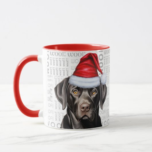 Grappige zwarte labrador retriever kersthond mok (Links)