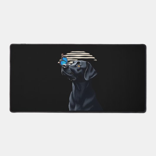 Grappige Zwarte Labrador Retriever Lab Hond Baasje Bureaumat (Voorkant)