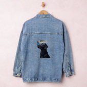 Grappige Zwarte Labrador Retriever Lab Hond Baasje Denim Jacket (Hangar)