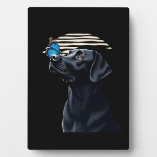 Grappige Zwarte Labrador Retriever Lab Hond Baasje Fotoplaat