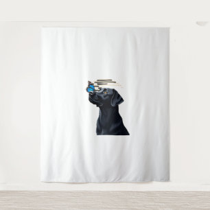 Grappige Zwarte Labrador Retriever Lab Hond Baasje Wandkleed
