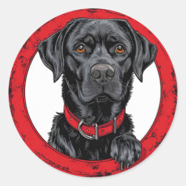 Grappige zwarte labrador ronde sticker