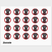 Grappige zwarte labrador ronde sticker (Vel)