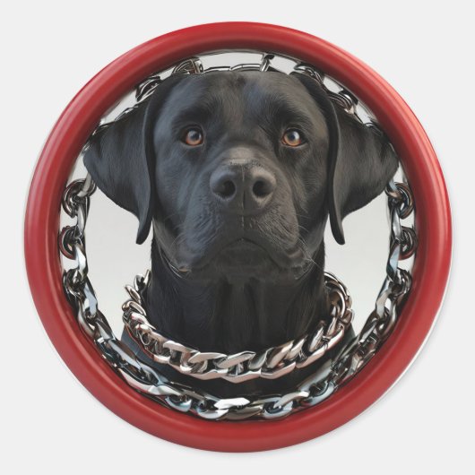 Grappige zwarte labrador ronde sticker (Voorkant)