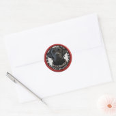 Grappige zwarte labrador ronde sticker (Envelop)