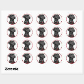 Grappige zwarte labrador ronde sticker (Vel)