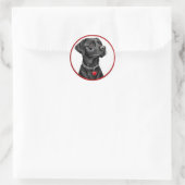 Grappige zwarte labrador ronde sticker (Tas)