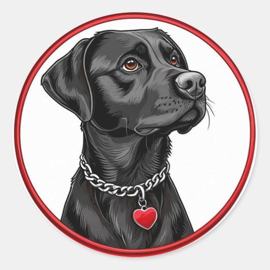 Grappige zwarte labrador ronde sticker (Voorkant)