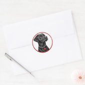 Grappige zwarte labrador ronde sticker (Envelop)