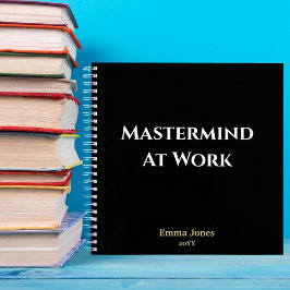 Grappige Zwarte Mastermind aan het Werk Minimalist Notitieboek