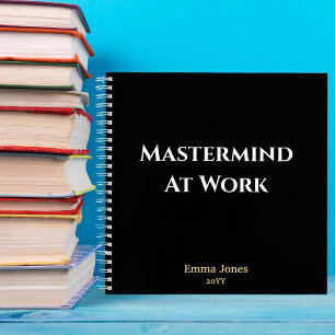 Grappige Zwarte Mastermind aan het Werk Minimalist Notitieboek