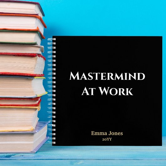 Grappige Zwarte Mastermind aan het Werk Minimalist Notitieboek