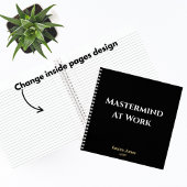 Grappige Zwarte Mastermind aan het Werk Minimalist Notitieboek