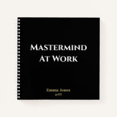 Grappige Zwarte Mastermind aan het Werk Minimalist Notitieboek (Voorkant)