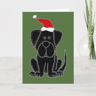 Grappige zwarte Newfoundland hond Kerstmis Feestdagen Kaart