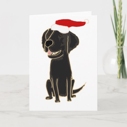 Grappige zwarte platte gecoate Retriever Christmas Feestdagen Kaart (Voorkant)