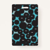 Grappige zwarte pluizige monsters badge (Achterkant)