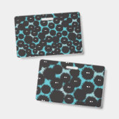 Grappige zwarte pluizige monsters badge (Voor- en achterkant)