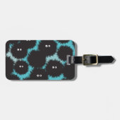 Grappige zwarte pluizige monsters bagagelabel (Voorkant horizontaal)