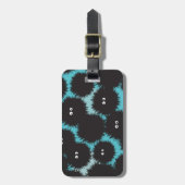 Grappige zwarte pluizige monsters bagagelabel (Voorkant verticaal)