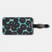 Grappige zwarte pluizige monsters bagagelabel (Achterkant horizontaal)