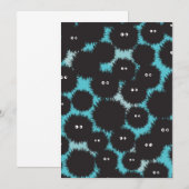 Grappige zwarte pluizige monsters bedankkaart (Voorkant / Achterkant)