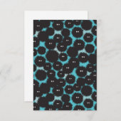 Grappige zwarte pluizige monsters bedankkaart (Voorkant / Achterkant)