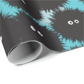 Grappige zwarte pluizige monsters cadeaupapier (Rol Hoek)