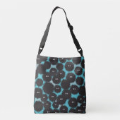 Grappige zwarte pluizige monsters crossbody tas (Achterkant)