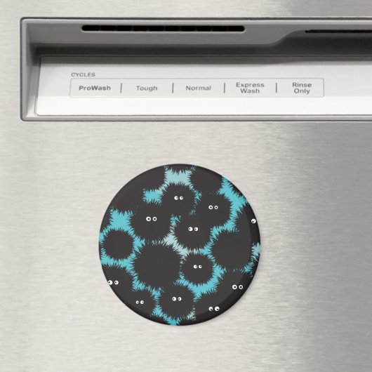 Grappige zwarte pluizige monsters magneet (Insitu (Vaatwasser))