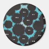 Grappige zwarte pluizige monsters magneet (Voorkant)