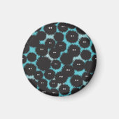 Grappige zwarte pluizige monsters magneet (Voorkant)