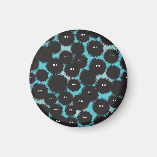 Grappige zwarte pluizige monsters magneet (Voorkant)