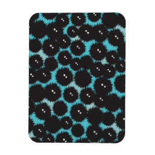 Grappige zwarte pluizige monsters magneet