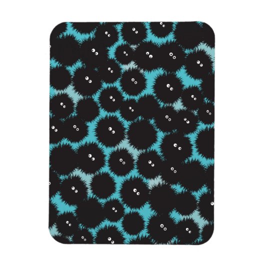 Grappige zwarte pluizige monsters magneet (Verticaal)