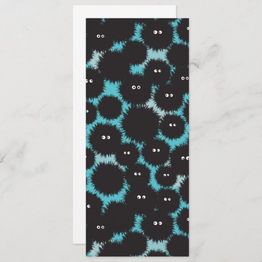 Grappige zwarte pluizige monsters menu (Voorkant / Achterkant)